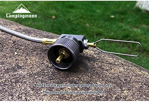 CAMPINGMOON 2Pcs Set Camping Grill Gas Stove Adapter, Input: 16Oz/1Lb Small Propane Canister, Output: EN417 Lindal Valve Z22-2P