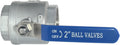 316 Stainless Steel 1/8"~3" Full Port Ball Valve with Blue Vinyl Handle, NPT Female x Female Thread,1000 WOG (2 Inch) 2 Inch (1 PC)
