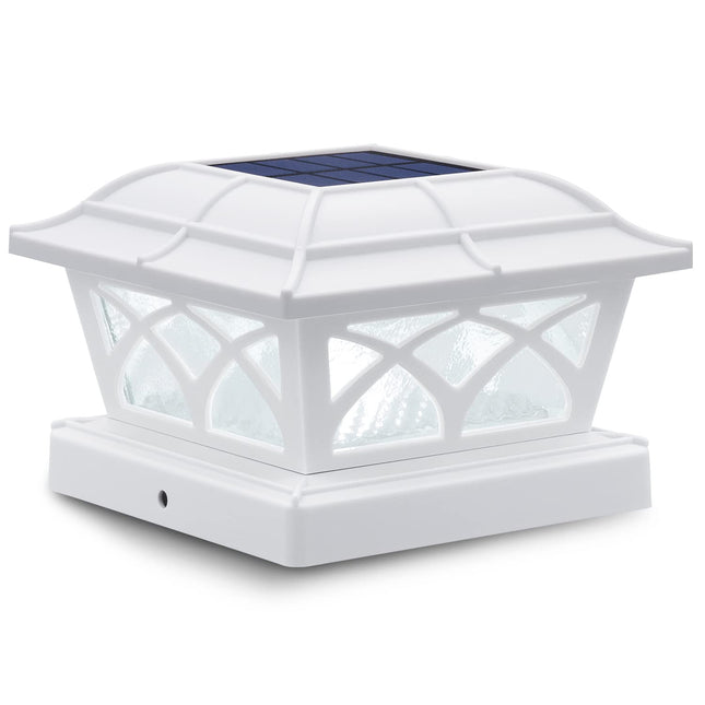 Siedinlar Solar Post Cap Lights Outdoor Glass 2 Color Modes 8 Leds for 4X4 5X5 6