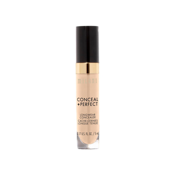 Milani Conceal + Perfect Longwear Concealer - Light Nude (0.17 Fl. Oz.) Vegan, Cruelty-Free Liquid Concealer - Cover Dark Circles, Blemishes &