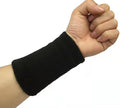 Sweatbands Sports Wristbands for Men and Women - 6 inch Elastic Athletic Wrist Bands for Tennis, Basketball, Running, Working Out black