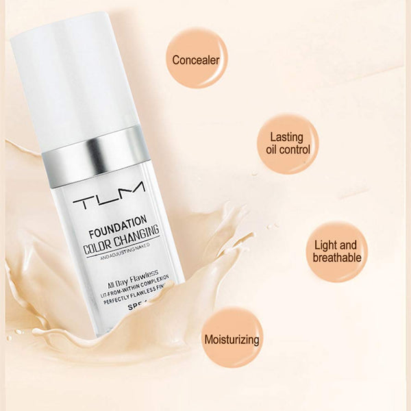 TLM Colour Changing Foundation - Flawless Coverage, Lightweight Formula, Adapts to Skin Tone, Hides Wrinkles & Lines, Hydrating & Long-Lasting, BB