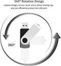 2 Pack 64GB USB Flash Drive USB 2.0 Thumb Drives Jump Drive Fold Storage Memory Stick Swivel Design - Black 1 Count (Pack of 2) 64 GB