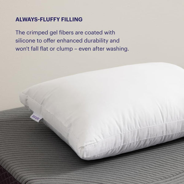 Purple Cloud Pillow, King Size, Plush Down-Alternative Neck Pillow | Side, Back, Stomach Sleepers, Soft Moldable Feel, Hypoallergenic Gel Fiber