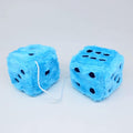Fuzzy Plush Dice for Car Mirror, Pair of Retro 3â Yellow Dice with Black Dots for Car Interior Hanging Ornament Decoration