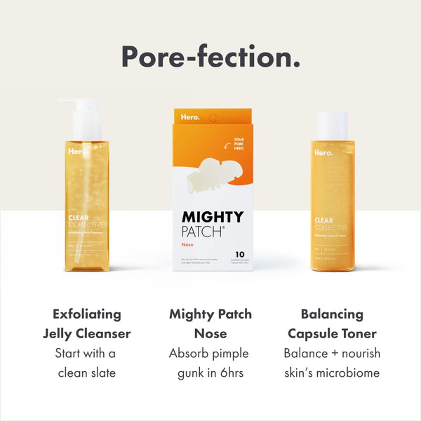 Mighty Patches for Nose Pores from Hero Cosmetics - XL Hydrocolloid Pimples, Zits and Oil - Dermatologist-Approved Overnight Pore Strips to Absorb