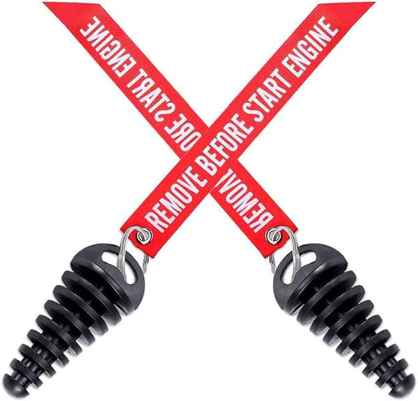 MELIFE 0.6"-1.5" Muffler Exhaust Wash Plug, Motorcycle Dirt Bike 2 Stroke with Streamer Rubber Exhaust Silencer (2 Pack)