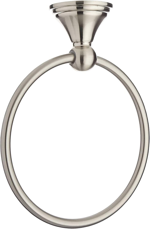 Amazon Basics Round Modern Towel Ring, 6.3-inch Diameter, Satin Nickel Satin Nickel Modern