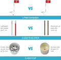 THIODOON Golf Flagstick 6ft Golf Flag and Cup for Yard Pro Detachable Golf Hole Cup and Flag for Driving Range Backyard Upgrade Anti-Rust Glass