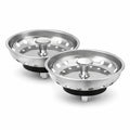 Kitchen Sink Drain Strainer 2 Pack of Stopper Combo Basket Replacement for 3-1/2 Inch Drain I Sink Drain Basket Stainless Steel Bathroom Sink