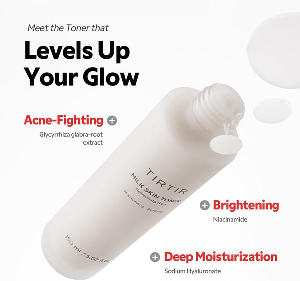 TIRTIR Milk Skin Rice Toner | Deep Moisturizing, Hydrating Toner for Face, Niacinamide, Ceramide, Rice Bran Extract, Nature-Oriented Ingredients