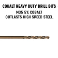 Drill America - GLBCOX123/16 3/16" x 12" Cobalt Aircraft Extension Drill Bit, GLBCO Series 1/4 in 12" Length