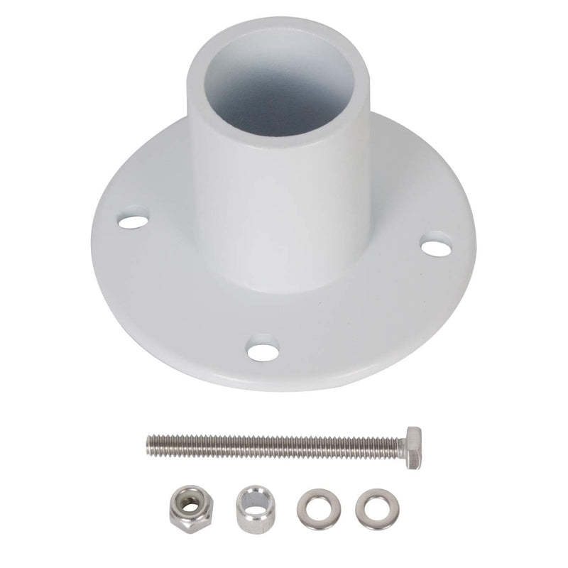 HECASA Deck Anchor Flange Cast Above Ground Pool Ladders Handrails or Slide | 1 7/8" Inch Diameter of 1.9" Aluminum White (1Pc)