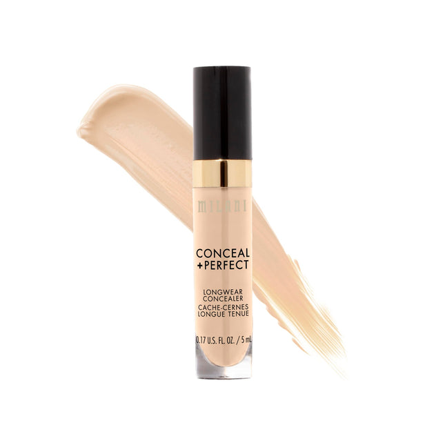 Milani Conceal + Perfect Longwear Concealer - Light Nude (0.17 Fl. Oz.) Vegan, C