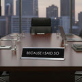 Signs Bylita BECAUSE I SAID so Novelty Desk Sign