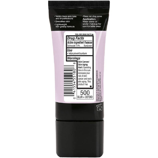 Maybelline New York Facestudio Master Prime Primer Makeup, Blur+ Defend, 1 Fl. O
