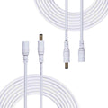 2pcs 2m/6.56Feet DC Extension Cable, 12V DC Power Adapter Plug Extension Cord 5.5mm x 2.1mm Male to Female Extension Wire for DC 12V Power