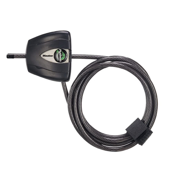 Master Lock Black Python Bike Lock with Key, Adjustable Metal Cable Lock has a Weather Resistant Vinyl Coating for Outdoor Equipment, Bicycles, 6