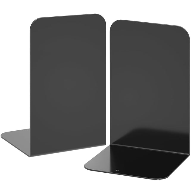 VFINE Bookends 1 Pair, Black Metal Book Ends, Heavy Bookends for Shelves, Book S