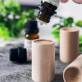 Black Walnut Wood Essential Oil Diffuser, Wooden Aromatherapy round Office Home Car Diffuser, Small Wooden Diffuser for Essential Oils