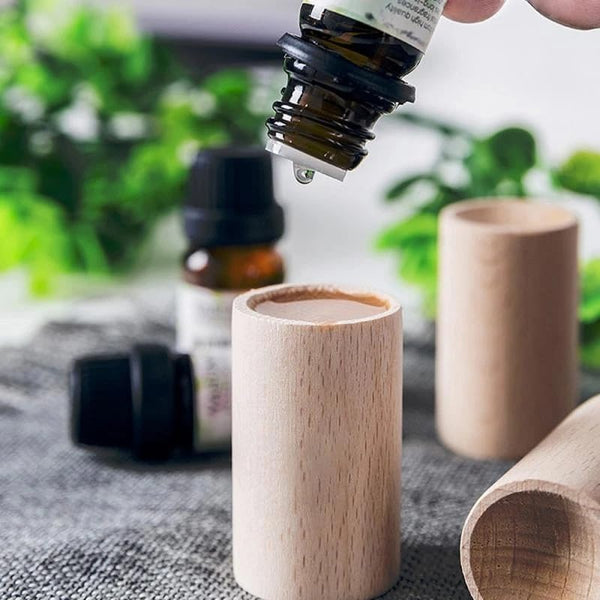 Black Walnut Wood Essential Oil Diffuser, Wooden Aromatherapy round Office Home Car Diffuser, Small Wooden Diffuser for Essential Oils