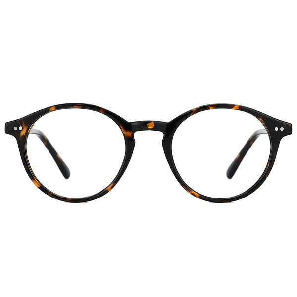 TIJN Blue Light Blocking Glasses Men Women Vintage Thick Round Rim Frame Eyeglasses 01. Whiskey Tortoise