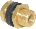 Joywayus Brass Full Thread Lengthened Bulkhead Fitting 1/4"NPT Female X 1/2" Male Bulk Head Pipe Fitting Bulkhead Tank Fitting Coupler (Pack of 2)