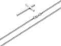 M MOOHAM Cross Necklace for Men Teen Boys 16-30 Inch "Silver: Cross Pendant 1.2"*0.7" Stainless Steel 20.0 Inches