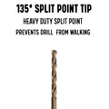Drill America - GLBCOX123/16 3/16" x 12" Cobalt Aircraft Extension Drill Bit, GLBCO Series 1/4 in 12" Length