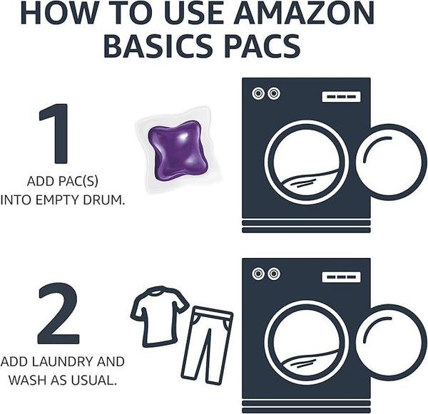 Amazon Basics Laundry Detergent Pacs, Lavender Scent, HE Compatible, 120 Count Lavender 120 Count (Pack of 1)