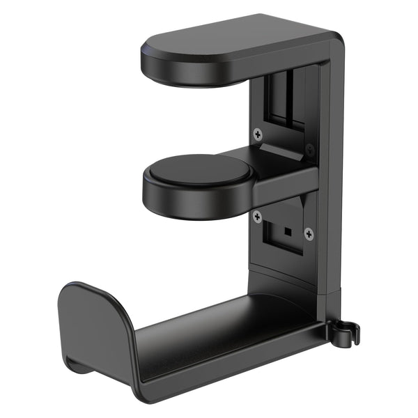 EURPMASK Rotating Headphone Stand - PC Gaming Headset Holder, Adjustable Clamp-on Under Desk Hanger With 360 Degree Swivel & Cable Clip Organizer