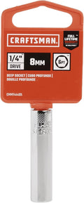 CRAFTSMAN Deep Socket, Metric, 1/4-Inch Drive, 8mm, 6-Point (CMMT44405) 8 MM