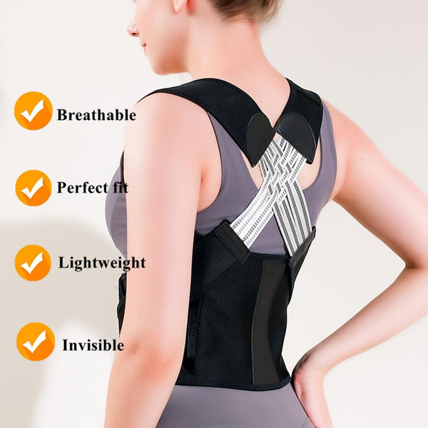 WEEOATAR Elastic Posture Trainer,Upper Back Brace,Posture Corrector with Magic Stickers Easy to Use,Adjustable Back Straightener Brace,Posture