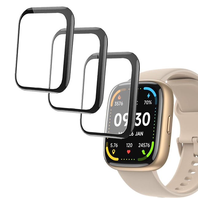 3D Smart Watch Screen Protectors Compatible with Jeejtek OYV TGW101 1.83â, and Faweio IDW26 1.83â, 3 Piece, Full Cov