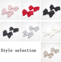 Tsangbaby Satin Bow Shoe Clips - Dots Solid Color Removable Elegant Wedding Party Shoe Buckle Bag Clothing Hair Accessories for Women Girls 2 Pcs