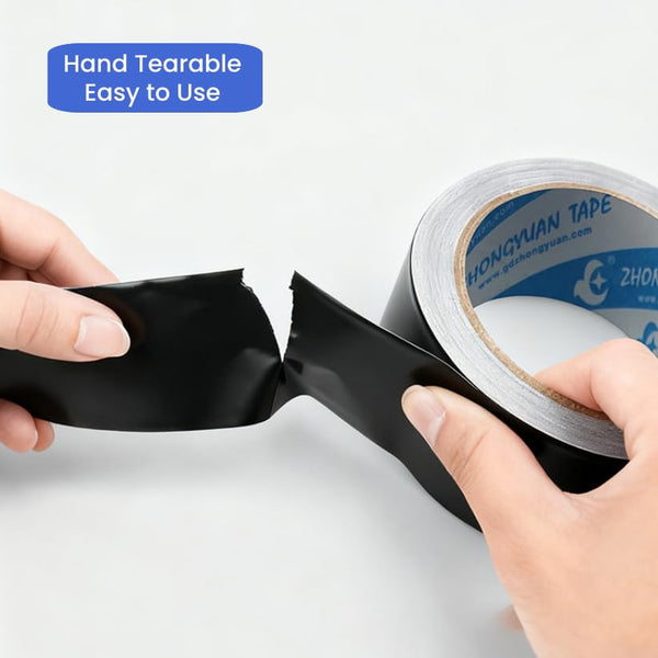 Black Aluminum Foil Tape High Temp Heavy Duty Adhesive HVAC Sealing Hot Cold Air Duct Tape for Pipe Metal Repair (2 IN x 64 FT 3.9 Mil) Black 2