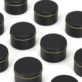 SONVIIBOX 24 Pack 8oz Candle Tins,Black Candle tins for Making Candles Bulk,8 oz Candle Jars,Tin Jars for Candle Making,Metal tin Jars (Black) 8