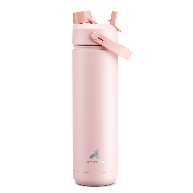 26 Oz Insulated Water Bottle with 2-In-1 Straw and Spout Lid, Keep Cold 24H, Leak-Proof, Fits in Car Cup Holder, Stainle