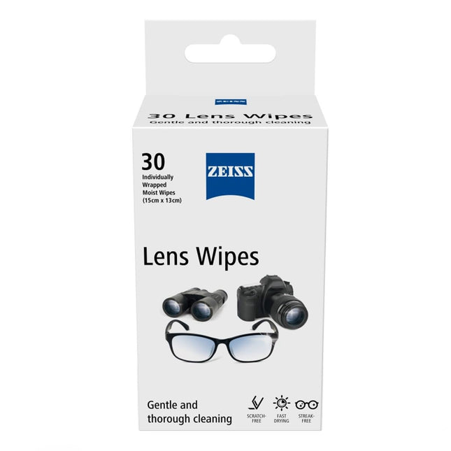 ZEISS Lens Cleaning Wipes, Pre-Moistened, Individually Wrapped Wipes for Coated 