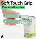 GORILLA GRIP Heavy Duty Stainless Steel Smooth Edge Manual Can Opener and Bottle Openers, Soft Comfortable Handle, Oversized Handheld Turn Knob,