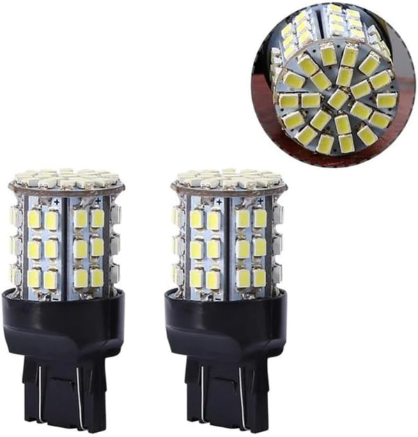 4X 3157 3156 64SMD LED Reverse Tail Brake Turn Signal DRL Light Bulb 6000K White