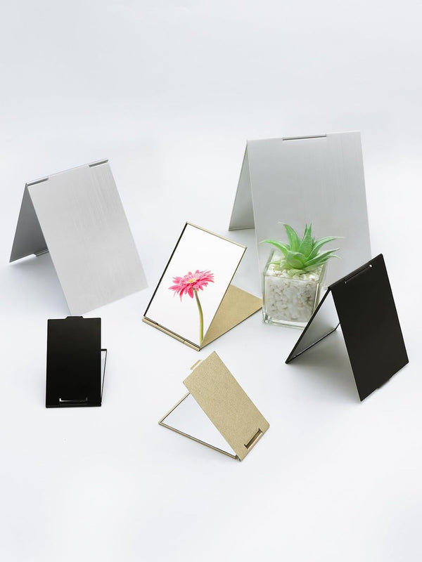 Compact Mirror, 3.3" L x 2.2" W, Small Mirror for Travel, Silver | Mini Mirror for Purse, Pocket, Desk; Ultra-Thin & Light Aluminum Fits Travel