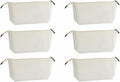 Juvale Canvas Makeup Bag - 6 Pack, 11.75 x 5.5 In, White Cotton - Travel Cosmetic & Toiletry Pouches with Zipper - Blank DIY Canvas Pouches for