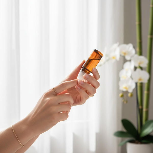 2Pcs Brown 30ml Glass Essential Oil Roller Bottles,Perfume Roller,Refillable Roll on Bottles Container Empty Deodorant Rollerball Beauty and