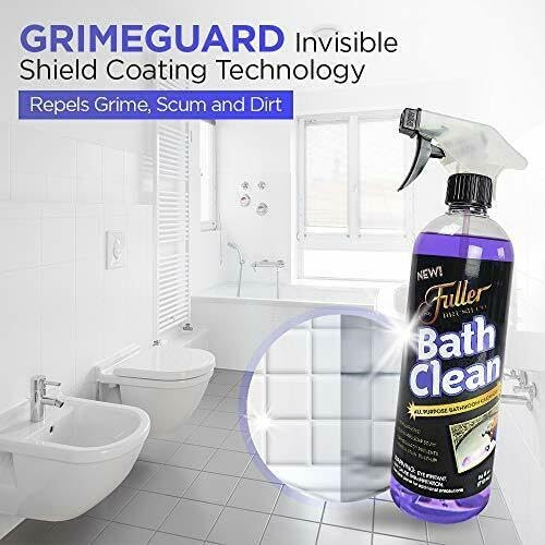 Fuller Brush Bath Clean – 24 oz Bathroom Cleaner Bottle with Spray– Dissolves Soap Scum, Hard Water Stains & Mineral Build-Up – For Sinks, Showers