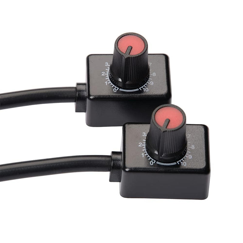 2Pack DC0/1-10V Knob LED Dimmer Mini Controller Rotary Switch Low Voltage Passive PWM Dimming Off for 0-10V / 1-10V Dimmable LED Drivers