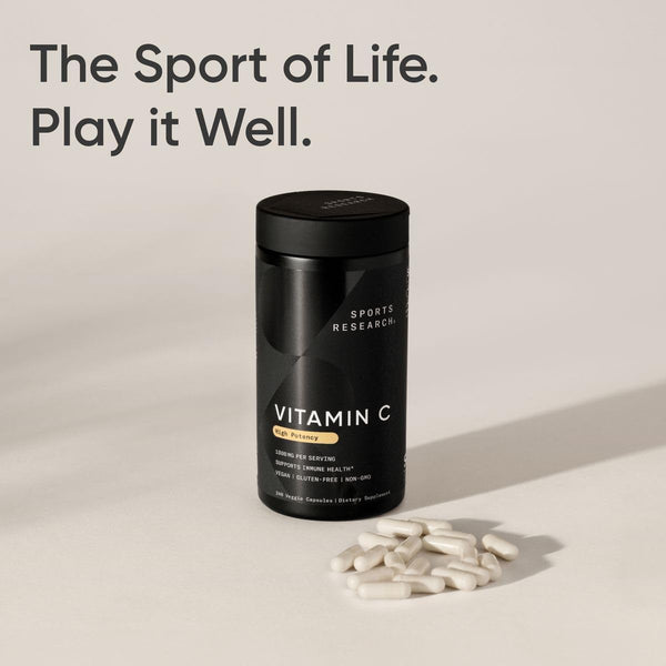 Sports Research Vitamin C 1000Mg - Non-Gmo Project Verified Ascorbic Acid Vitamin C Supplement for Immune Support & Antioxidant Protection | Vegan