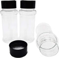 OJYUDD 16 Pack 3.4oz/100ml Plastic Spice Bottles Set,Empty Seasoning Containers with Black Cap,Clear Reusable Containers Jars for