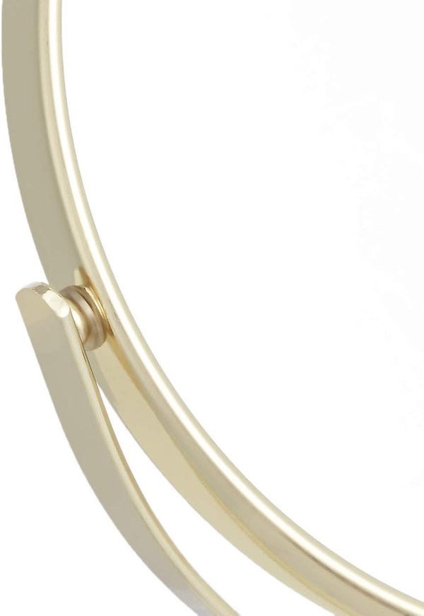 Amazon Basics Tabletop Mount Vanity round Mirror, 1X/5X Magnification, Iron, 7.2"L X 4.92"W, Gold