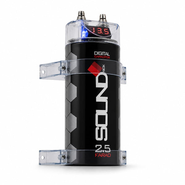 Soundbox SCAP2D, 2.5 Farad Digital Capacitor for Car Audio - 2500 Watts